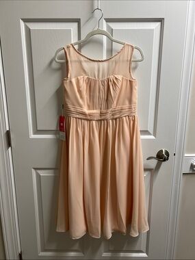jjshouse short bridesmaid dresses JJs house Red Satin Short Camisole strap Bridesmaid Formal Prom Dress size  8